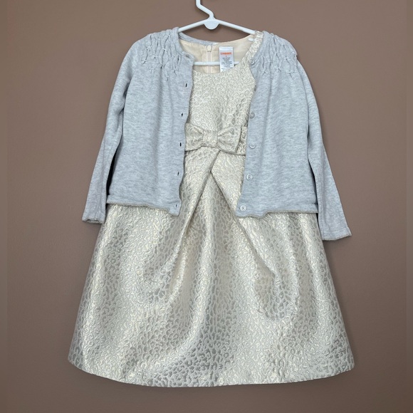 {Gymboree} Sleeveless Animal Print Empire Waist Dress in Gold Shimmer - Girls 5 - Picture 12 of 12